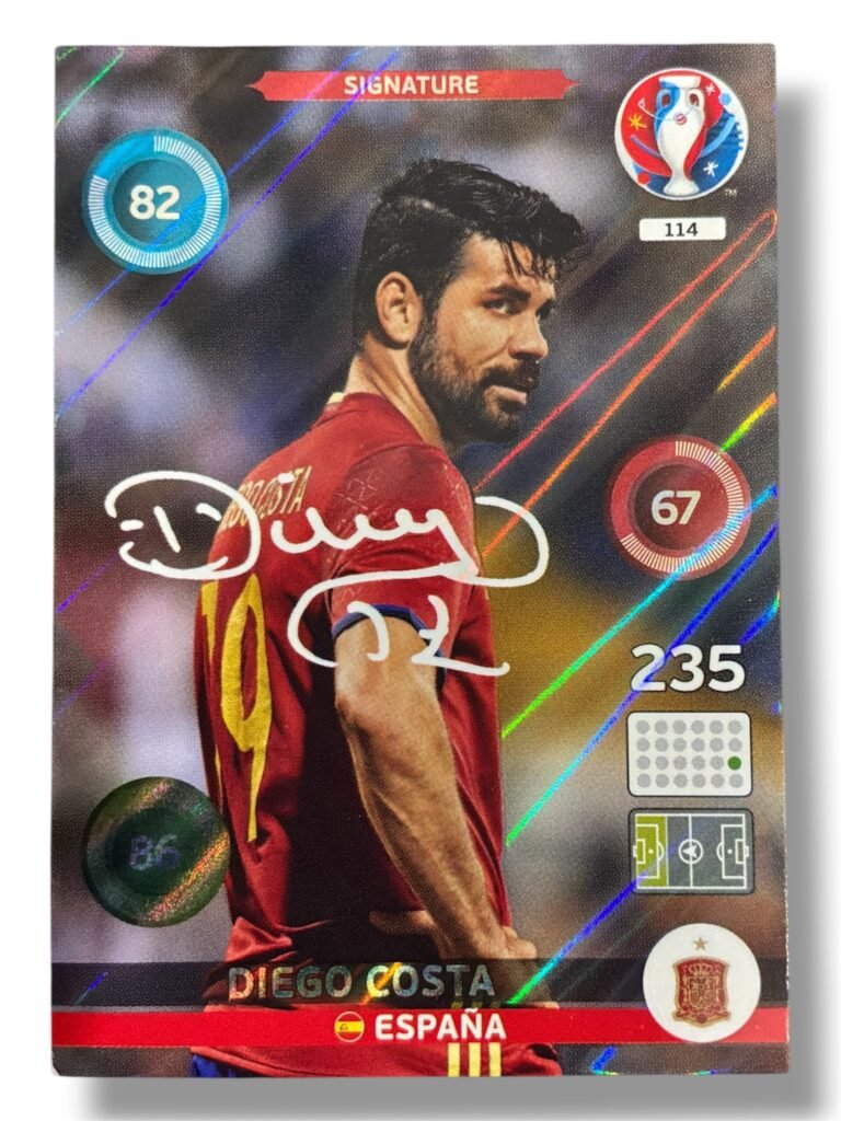 Adrenalyn panini card – Euro 2016 – XL NO. 114 – Spain – Diego Costa Signature Card