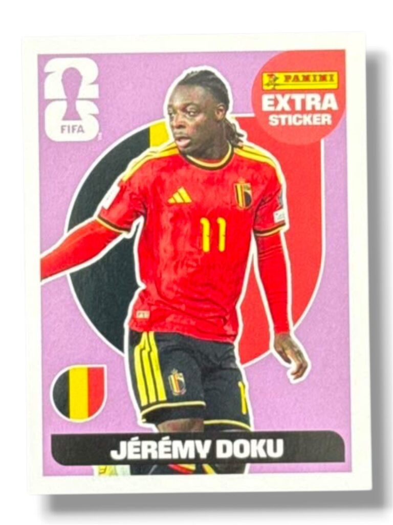 Jérémy Doku – Purple Extra Sticker | Panini FIFA World Cup 2026