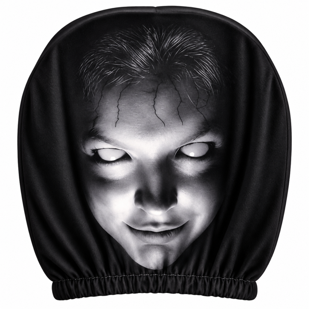 Scary Face Mask Car Headrest Covers | Premium Quality | Spooky Ghostface | Halloween Car Accessories