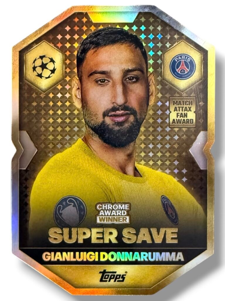 Ultra Rara | Gianluigi Donnarumma | Super Save | Chrome Award Winner Refractor | Topps Match Attax Shield 2025/26 | Card No. CA5 | 74/99