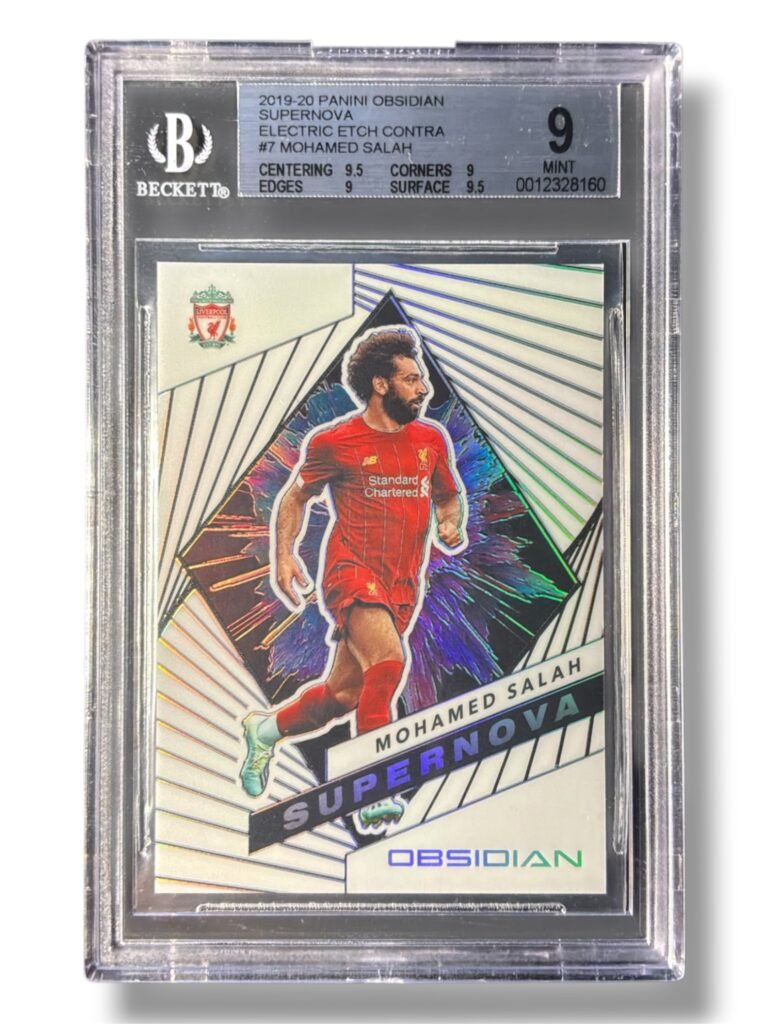 Mohamed Salah | Supernova Electric Etch Contra | Numbered 7/8 | BGS 9 Mint | 2019-20 Panini Obsidian